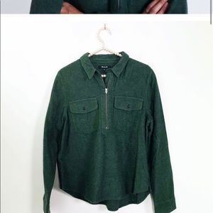 Madewell Flannel Zip Up Popover Shirt